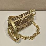 	 Bagsaaa Prada Mini Crystal-embellished Triangle Logo Gold Shoulder Bag - 17*11.5*6.5cm - 2