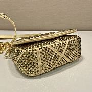 	 Bagsaaa Prada Mini Crystal-embellished Triangle Logo Gold Shoulder Bag - 17*11.5*6.5cm - 6