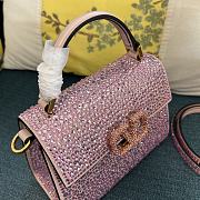 Bagsaaa Valentino Vsling Mini Handbag With Sparkling Embroidery Pink - W19xH13xD9 cm - 3