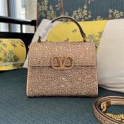 	 Bagsaaa Valentino Vsling Mini Handbag With Sparkling Embroidery Beige - W19xH13xD9 - 1