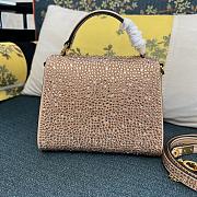 	 Bagsaaa Valentino Vsling Mini Handbag With Sparkling Embroidery Beige - W19xH13xD9 - 3