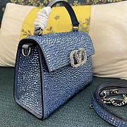 	 Bagsaaa Valentino Vsling Mini Handbag With Sparkling Embroidery Blue - W19xH13xD9 - 5