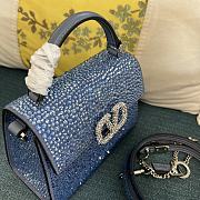 	 Bagsaaa Valentino Vsling Mini Handbag With Sparkling Embroidery Blue - W19xH13xD9 - 2