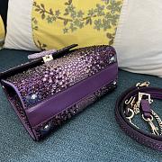 Bagsaaa Valentino Garavani Middle East Crystal VSling Top Handle Purple Bag - 19x13x9cm - 5
