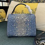 	 Bagsaaa Valentino Garavani Middle East Crystal VSling Top Handle Blue Bag - 19x13x9cm - 5