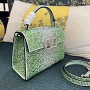 	 Bagsaaa Valentino Garavani Middle East Crystal VSling Top Handle Green Bag - 19x13x9cm - 5