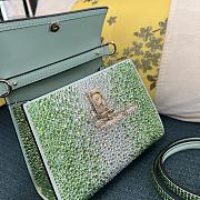 	 Bagsaaa Valentino Garavani Middle East Crystal VSling Top Handle Green Bag - 19x13x9cm - 4