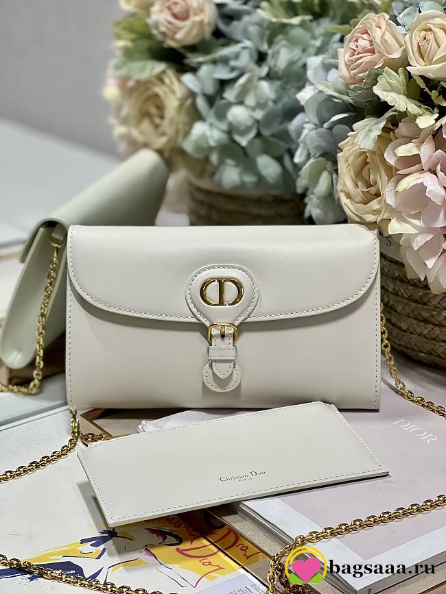 	 Bagsaaa Dior Bobby Wallet on Chain East West White - 21.5×12×4cm - 1