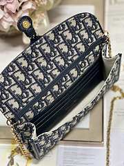 	 Bagsaaa Dior Bobby Wallet on Chain East West Blue Oblique Jacquard - 21.5×12×4cm - 4