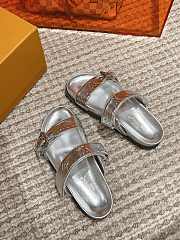 	 Bagsaaa Louis Vuitton Bom Dia Flat Comfort Mule Silver Monogram-embossed calf leather - 3