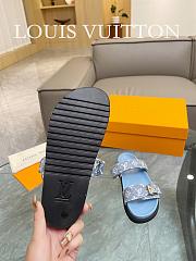 Bagsaaa Louis Vuitton Bom Dia Flat Comfort Mule Monogram Blue Denim - 5