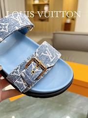 Bagsaaa Louis Vuitton Bom Dia Flat Comfort Mule Monogram Blue Denim - 3