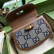 Bagsaaa Gucci Bamboo 1947 jumbo GG medium top handle bag - 21x 15x 7cm - 5