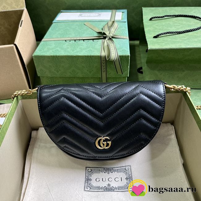 Bagsaaa Gucci GG Marmont matelassé chain mini black bag - 20x14.5x4cm - 1
