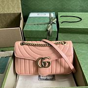 Bagsaaa Gucci GG Marmont small shoulder bag peach leather - 26x 15x 7cm - 1