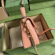 Bagsaaa Gucci GG Marmont mini top handle peach leather bag - 21x 15.5x 8cm - 4