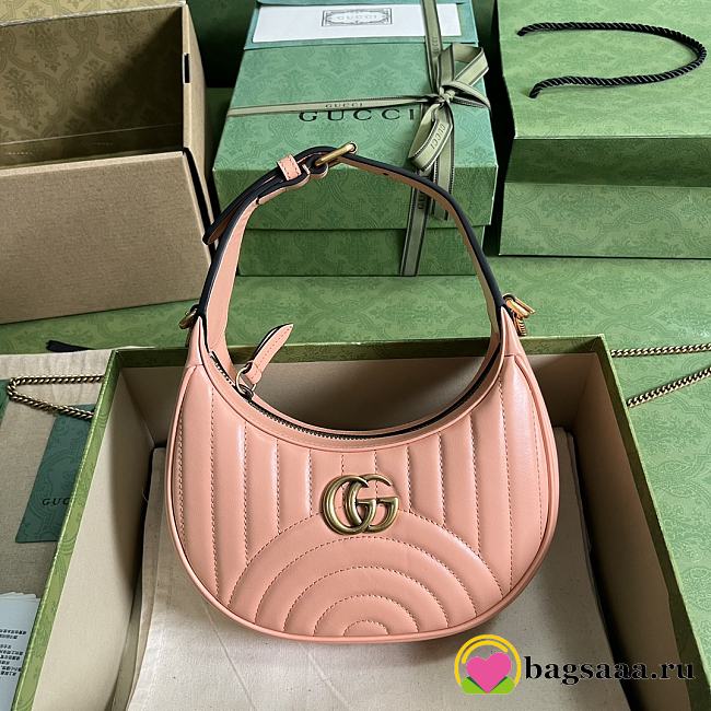 Bagsaaa Gucci GG Marmont matelassé peach leather mini bag - 21.5x 11x 5cm - 1