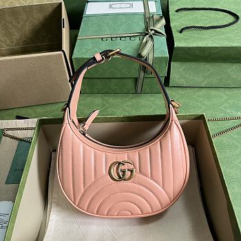 Bagsaaa Gucci GG Marmont matelassé peach leather mini bag - 21.5x 11x 5cm