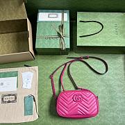 Bagsaaa Gucci GG Marmont matelassé small shoulder hot pink bag - 24x 13x 7cm - 6