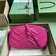 Bagsaaa Gucci GG Marmont matelassé small shoulder hot pink bag - 24x 13x 7cm - 3