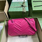 Bagsaaa Gucci GG Marmont matelassé shoulder hot pink bag - 22X 13 x 6 cm - 3