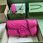 	 Bagsaaa Gucci GG Marmont matelassé shoulder hot pink bag (wiht 2 straps) - 26.5x 13x 7 - 1