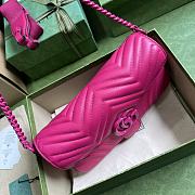 	 Bagsaaa Gucci GG Marmont matelassé shoulder hot pink bag (wiht 2 straps) - 26.5x 13x 7 - 3