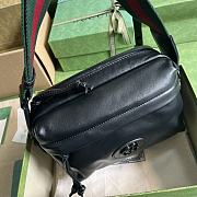 Bagsaaa Gucci Shoulder black bag with tonal Double G - 23.5x 15.5x 8cm - 3
