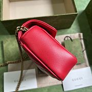 Bagsaaa Gucci GG Marmont Matelassé Leather Super Mini Red Bag - 16.5x 10x 4.5cm - 5