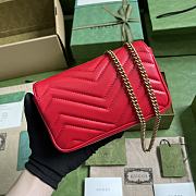 Bagsaaa Gucci GG Marmont Matelassé Leather Super Mini Red Bag - 16.5x 10x 4.5cm - 4