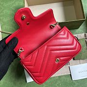 Bagsaaa Gucci GG Marmont Matelassé Leather Super Mini Red Bag - 16.5x 10x 4.5cm - 2