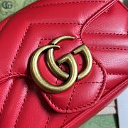Bagsaaa Gucci GG Marmont Matelassé Leather Super Mini Red Bag - 16.5x 10x 4.5cm - 3