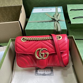 	 Bagsaaa Gucci GG Marmont matelassé shoulder red bag - 22X 13 x 6 cm