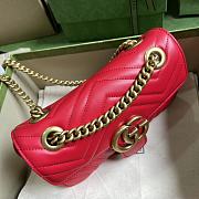 	 Bagsaaa Gucci GG Marmont matelassé shoulder red bag - 22X 13 x 6 cm - 6