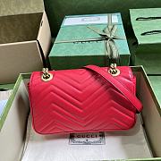 	 Bagsaaa Gucci GG Marmont matelassé shoulder red bag - 22X 13 x 6 cm - 5