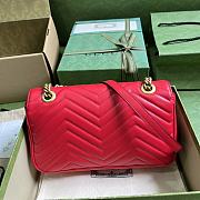 Bagsaaa Gucci GG Marmont matelassé shoulder red bag - 26x 15x 7cm - 3