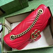 Bagsaaa Gucci GG Marmont matelassé shoulder red bag - 26x 15x 7cm - 2