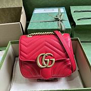 Bagsaaa Gucci GG Marmont mini red shoulder bag - 18x 15 x8cm - 1