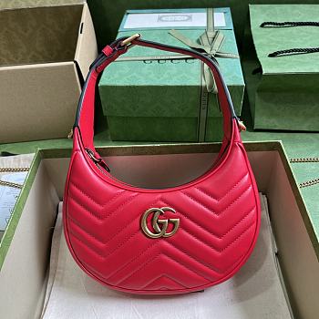 Bagsaaa Gucci GG Marmont matelassé red leather mini bag - 21.5x 11x 5cm