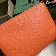 	 Bagsaaa Gucci GG embossed messenger bag in orange leather - 31x 24.5x 5cm - 2