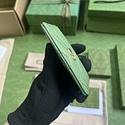 Bagsaaa Gucci GG Marmont matelassé keychain wallet in sage green leather - 10x 7cm - 6