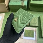 Bagsaaa Gucci GG Marmont matelassé keychain wallet in sage green leather - 10x 7cm - 5