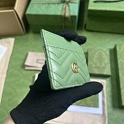 Bagsaaa Gucci GG Marmont matelassé keychain wallet in sage green leather - 10x 7cm - 4