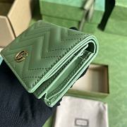 Bagsaaa Gucci GG Marmont matelassé card case wallet sage green - 11 x 8.5 x 3cm - 6