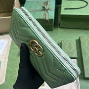 Bagsaaa Gucci GG Marmont matelassé zip wallet sage green - 19 x 10.5 x 2cm - 5