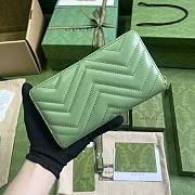 Bagsaaa Gucci GG Marmont matelassé zip wallet sage green - 19 x 10.5 x 2cm - 3