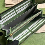 Bagsaaa Gucci GG Marmont matelassé zip wallet sage green - 19 x 10.5 x 2cm - 2