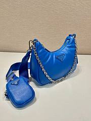 	 Bagsaaa Prada Padded nappa-leather Prada Re-Edition 2005 blue shoulder bag - 22*18*6.5cm - 3