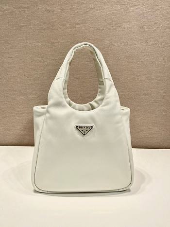 	 Bagsaaa Prada padded Prada Soft nappa-leather white bag - 30*26*17cm