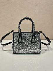 Bagsaaa Prada Galleria satin mini-bag with black crystals - 20*14.5*9.5cm - 5